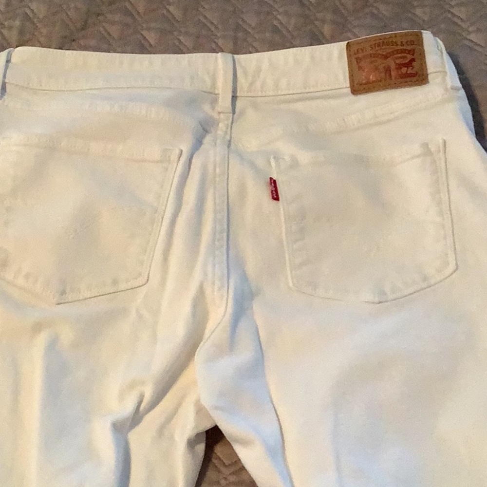 Levis white midrise skinny jeans